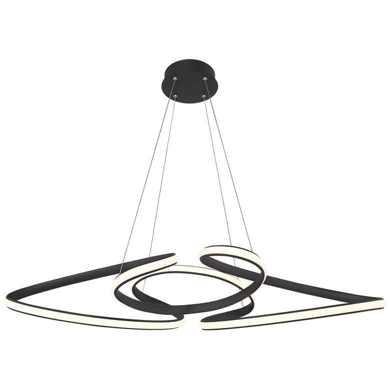 Image 6 Possini Euro Helix 39 1/2" Sand Black LED Multi-Ring Pendant Light more views