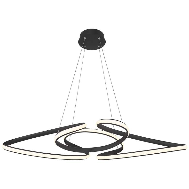 Image 5 Possini Euro Helix 39 1/2 inch Sand Black LED Multi-Ring Pendant Light more views