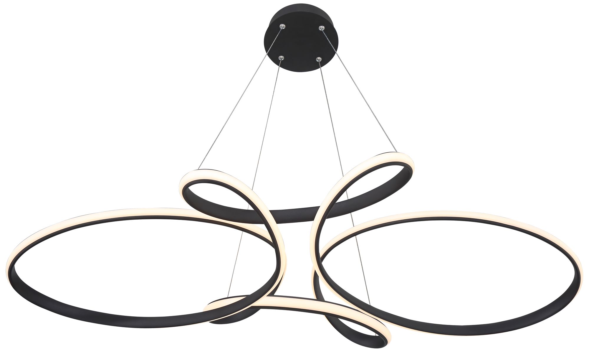Watch A Video About the Helix Sand Black LED Multi-Ring Pendant Light