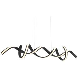 Possini Euro Helix 46" Sand Black Modern LED Spiral Island Pendant