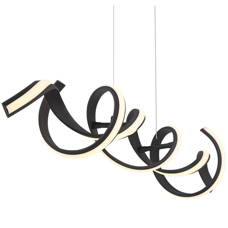 Image 5 Possini Euro Helix 46 inch Sand Black Modern LED Spiral Island Pendant more views