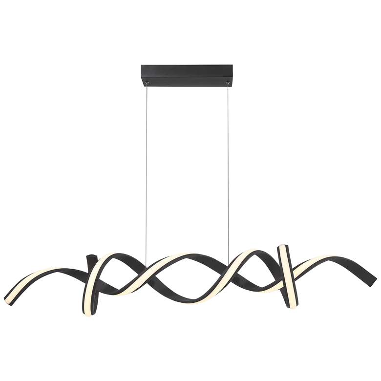 Image 6 Possini Euro Helix 46 inch Sand Black Modern LED Spiral Island Pendant more views