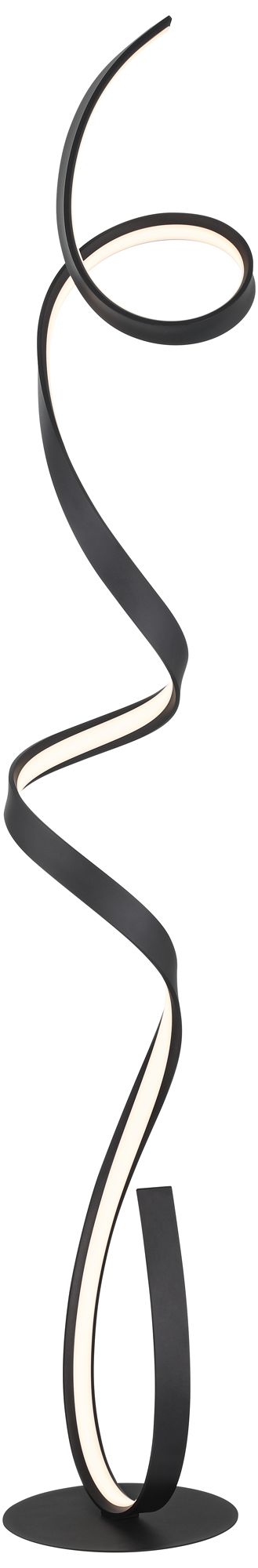 Image 7 Possini Euro Helix 56 1/2" Modern Ribbon LED Floor Lamp Black more views