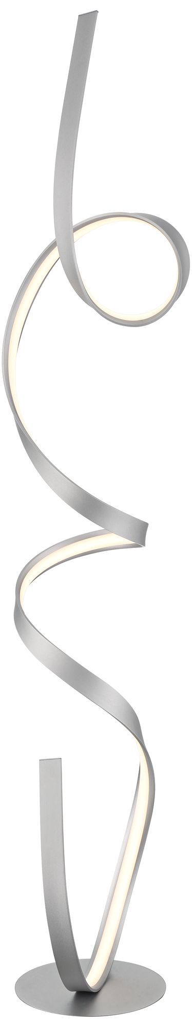 Image 3 Possini Euro Helix 56 1/2" Modern Ribbon LED Floor Lamp Silver
