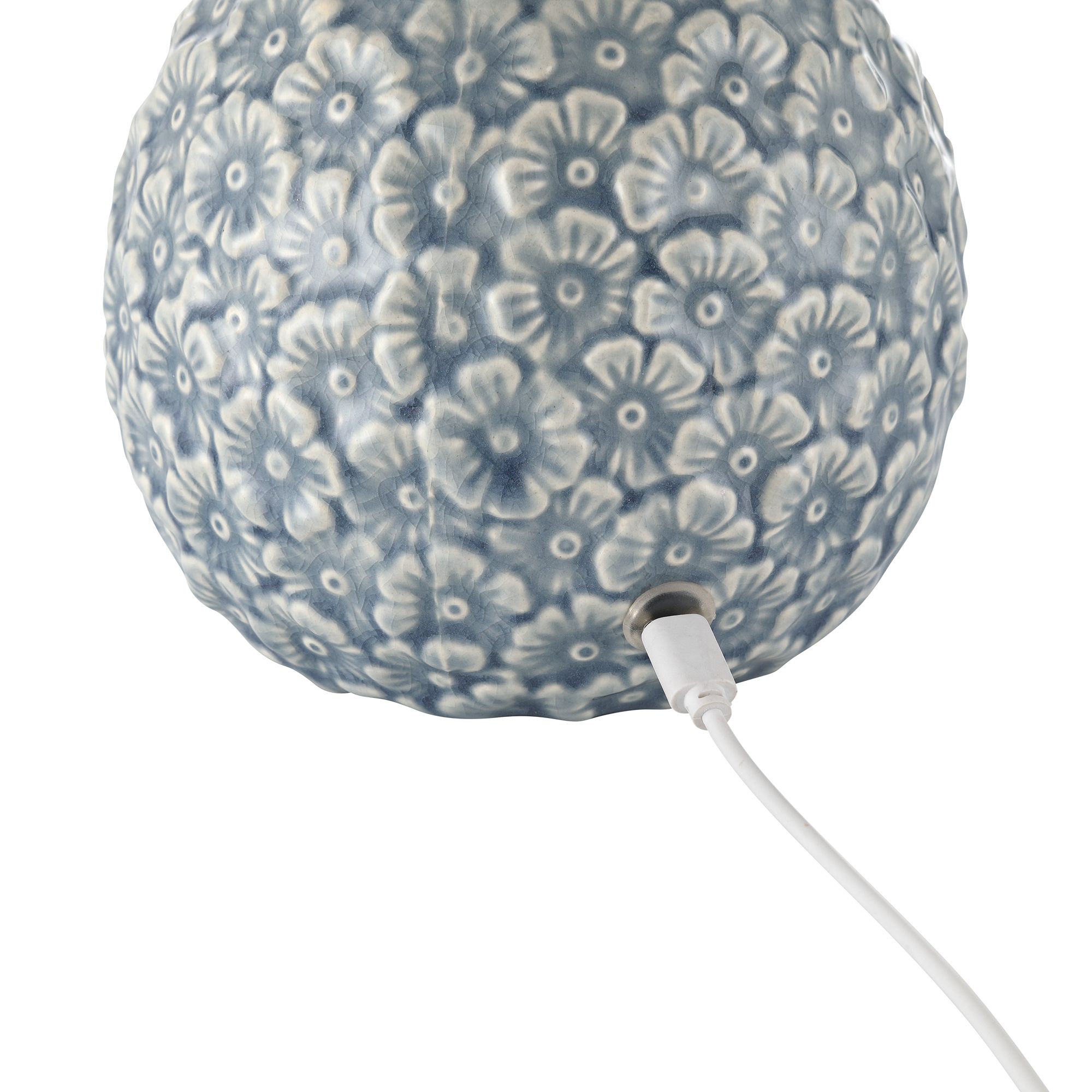 Possini Euro Hemings 12 1/4" Blue Floral Battery Power Accent Lamp Set