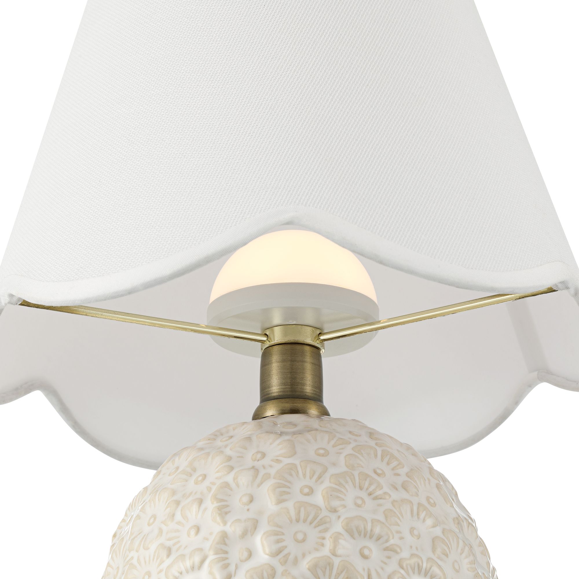 Image 4 Possini Euro Hemings 12" Cream Floral Battery Power Accent Lamp Set more views
