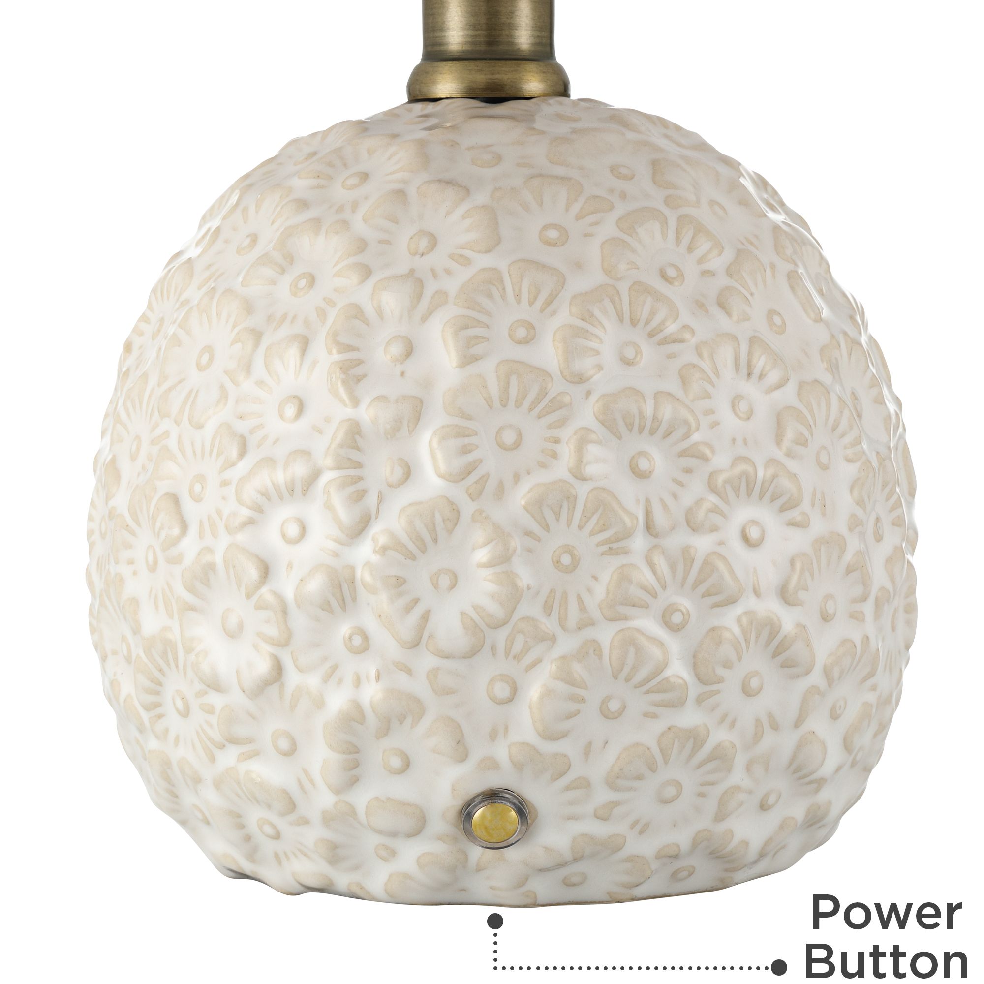 Image 6 Possini Euro Hemings 12" Cream Floral Battery Power Accent Lamp Set more views