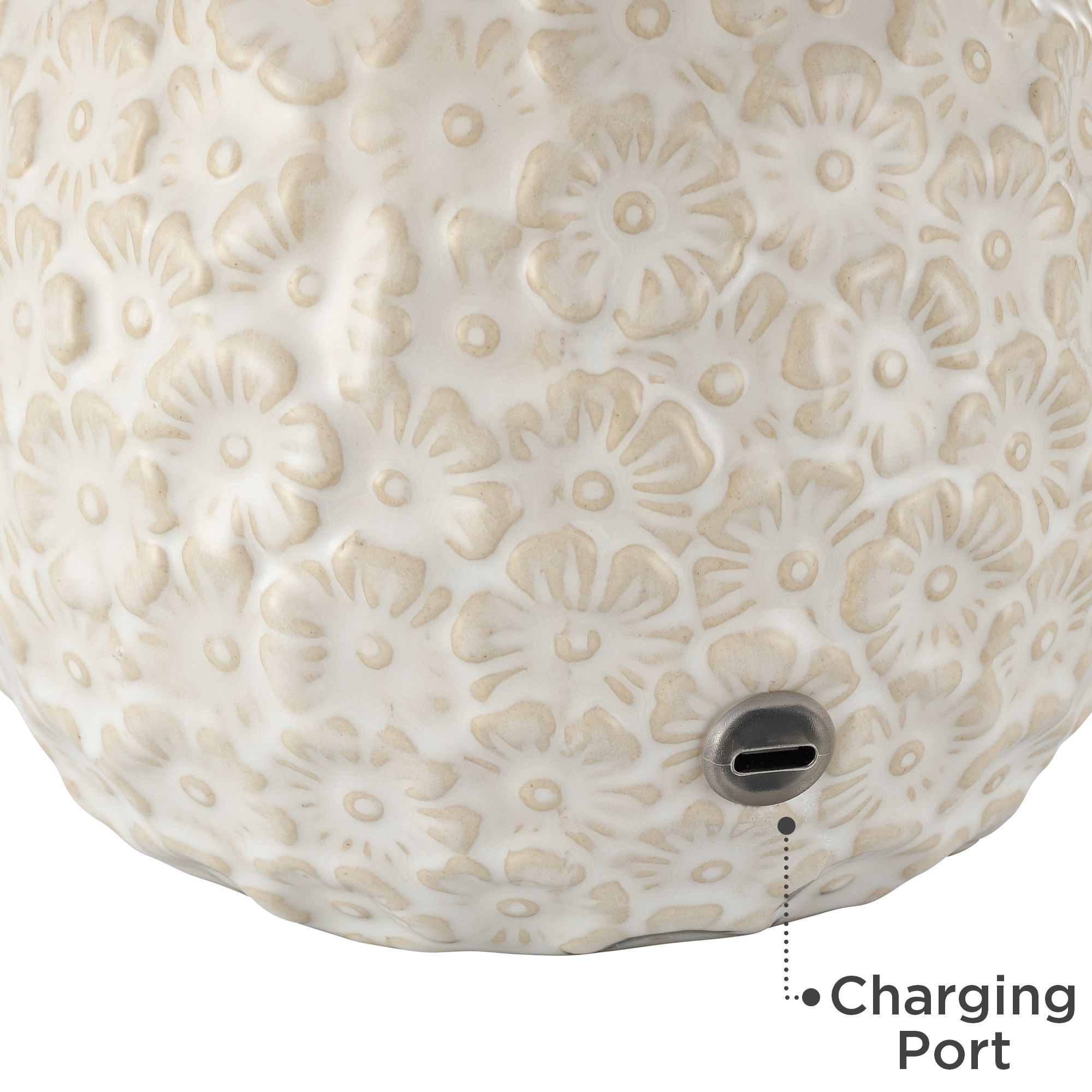 Image 7 Possini Euro Hemings 12" Cream Floral Battery Power Accent Lamp Set more views