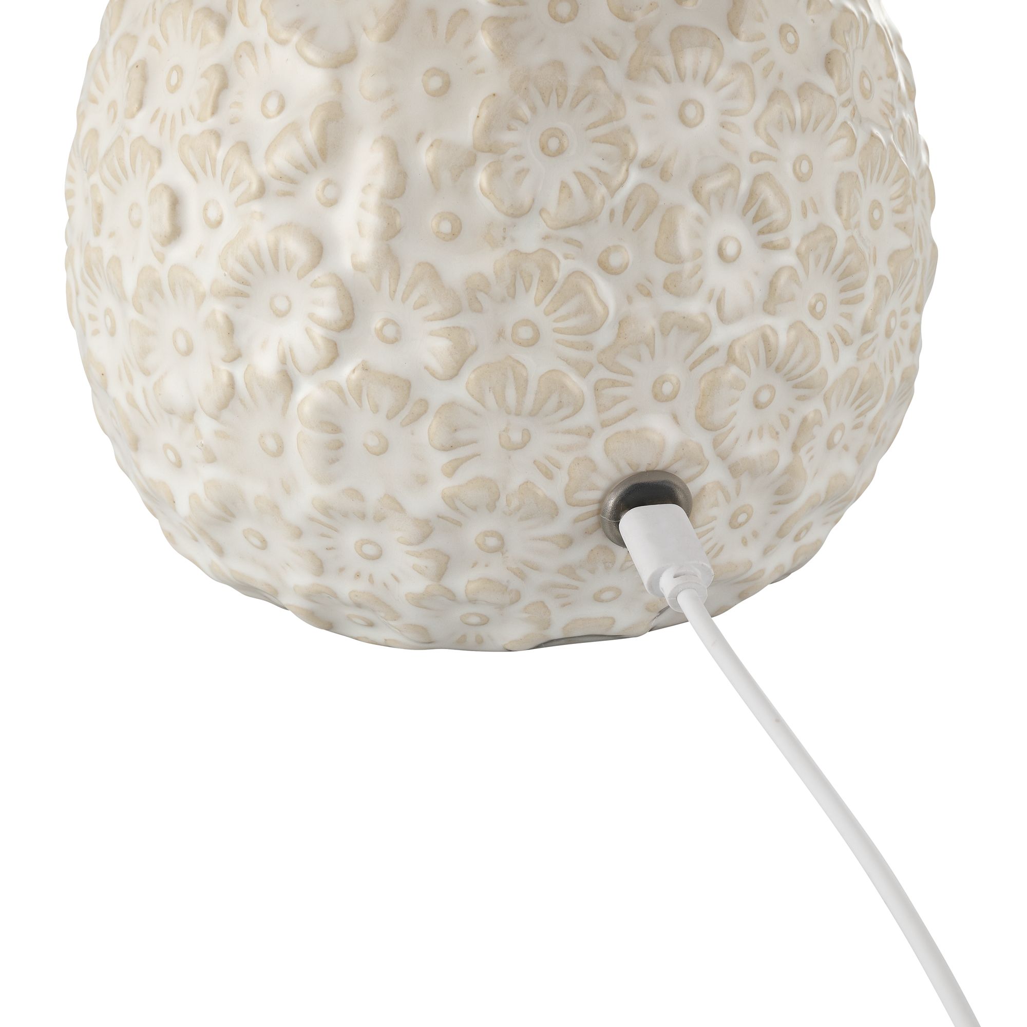 Possini Euro Hemings 12" Cream Floral Battery Power Accent Lamp Set