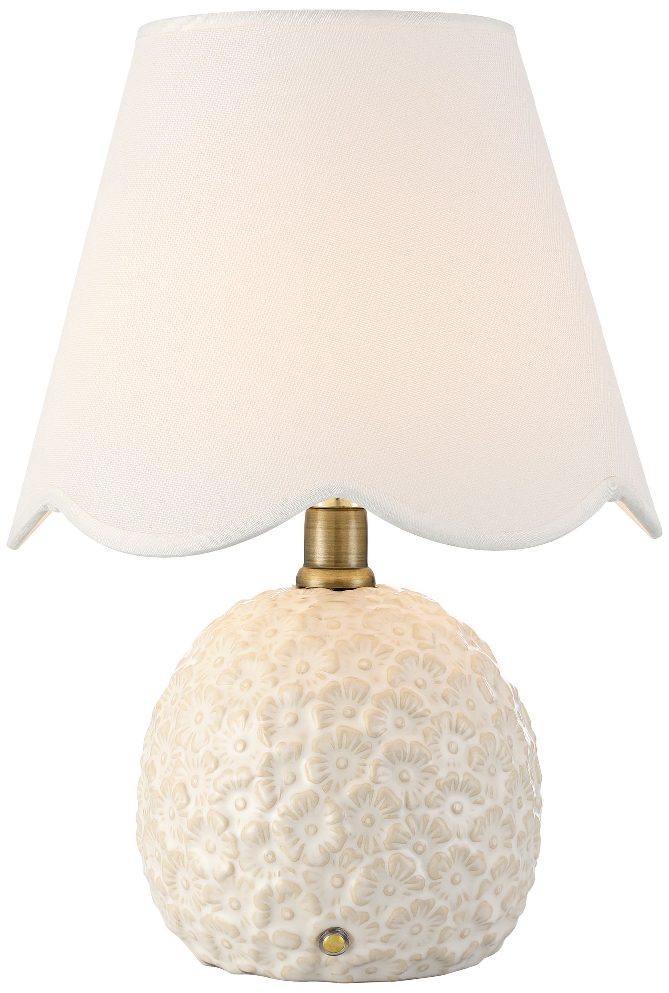 Possini Euro Hemings 12" Cream Floral Battery Power Accent Lamp Set