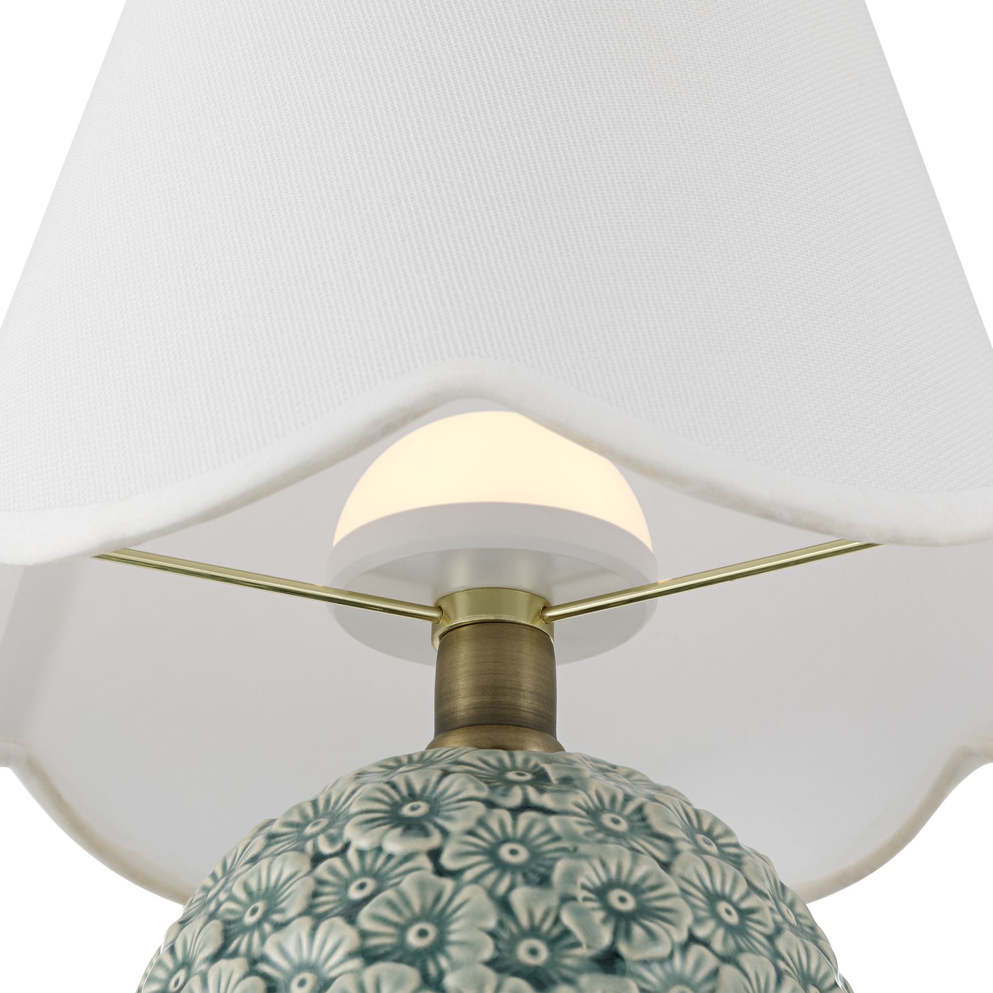 Image 4 Possini Euro Hemings 12" Green Floral Battery Power Accent Lamp Set more views