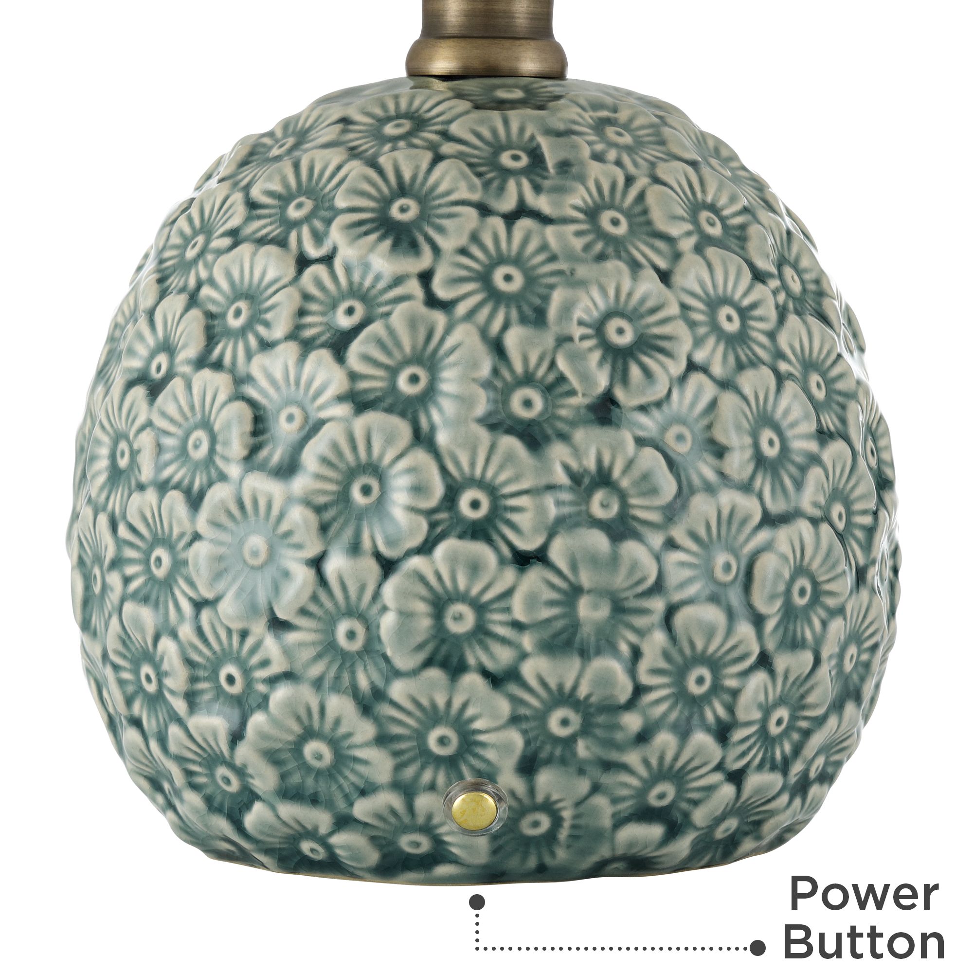 Image 6 Possini Euro Hemings 12" Green Floral Battery Power Accent Lamp Set more views