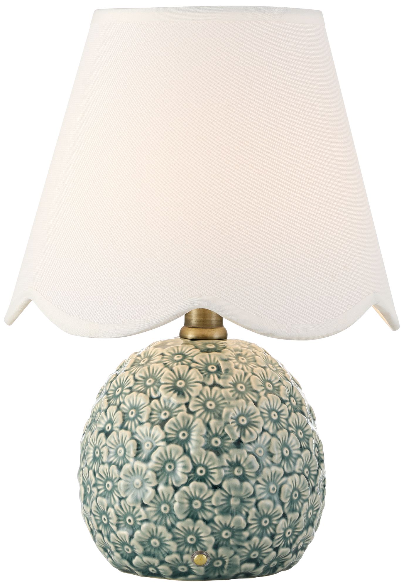 Possini Euro Hemings 12" Green Floral Battery Power Accent Lamp Set