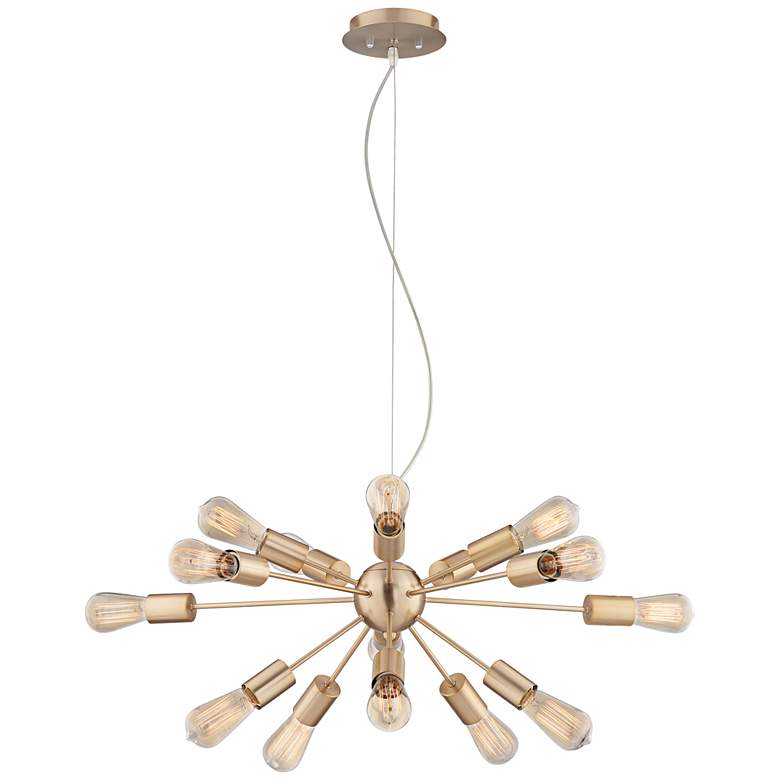 Image 7 Possini Euro Hemingson 33" Wide Gold 15-LED Sputnik Pendant Light more views