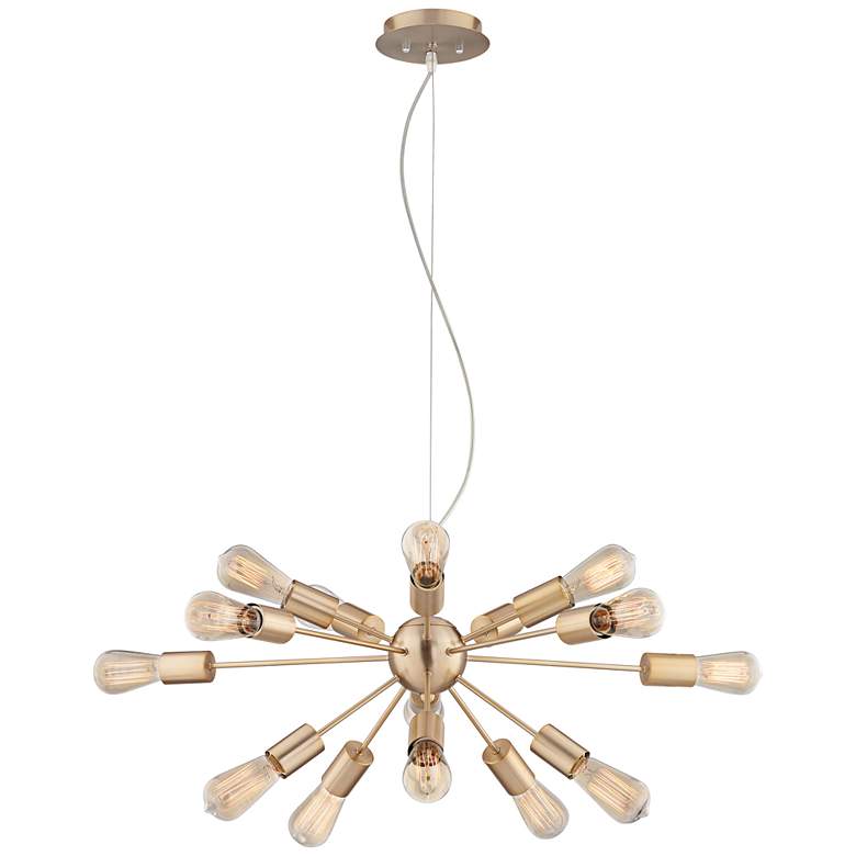 Image 7 Possini Euro Hemingson 33 inch Wide Gold 15-LED Sputnik Pendant Light more views