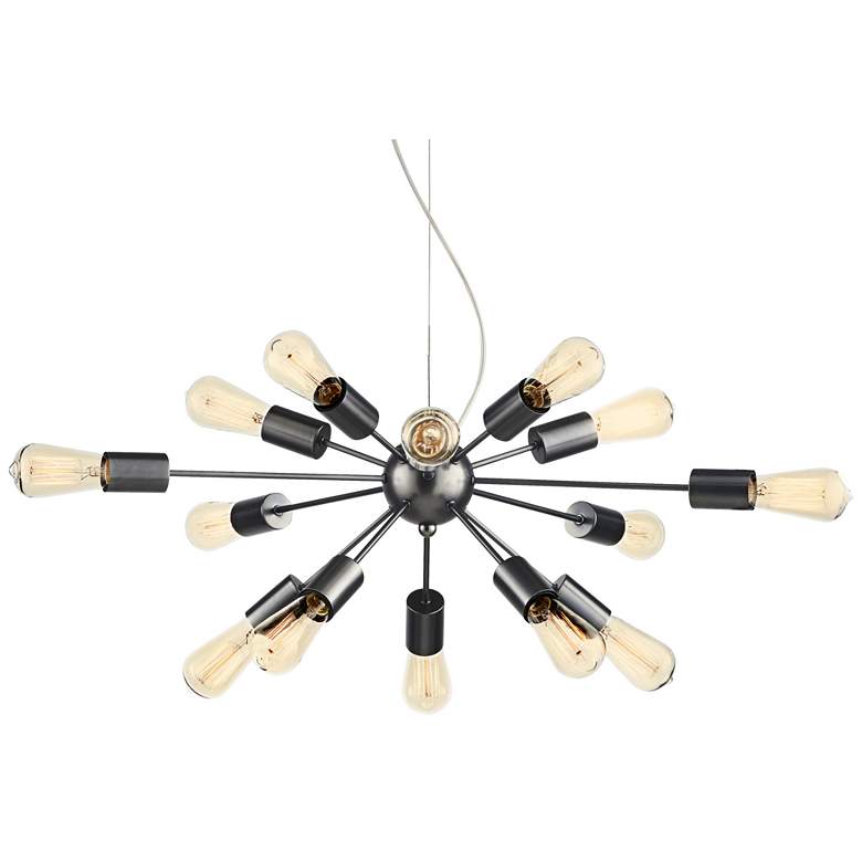 Image 3 Possini Euro Hemingson 33" Wide Gun Metal 15-Light Sputnik Chandelier