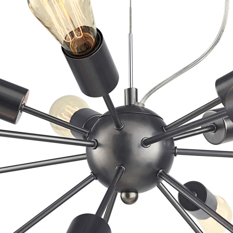 Image 4 Possini Euro Hemingson 33 inch Wide Gun Metal 15-Light Sputnik Chandelier more views