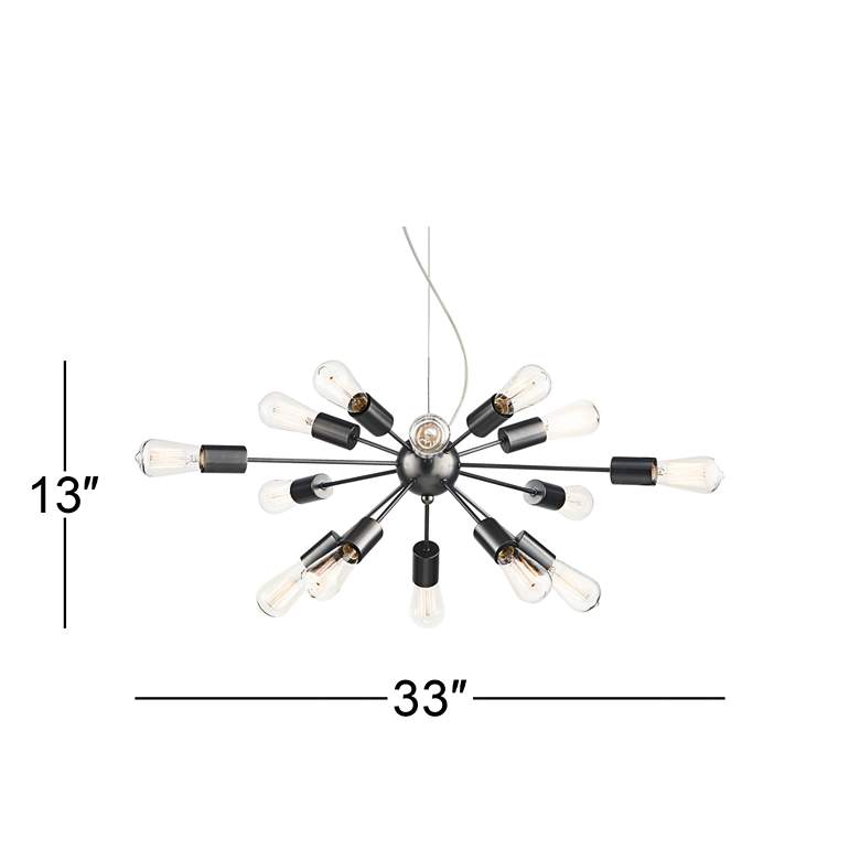 Image 7 Possini Euro Hemingson 33" Wide Gun Metal 15-Light Sputnik Chandelier more views