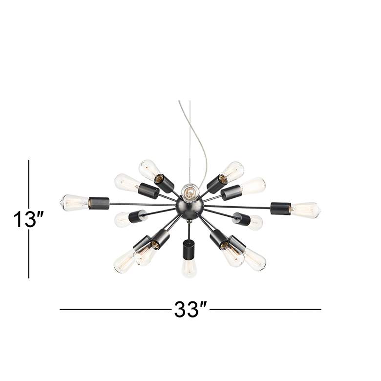 Image 7 Possini Euro Hemingson 33 inch Wide Gun Metal 15-Light Sputnik Chandelier more views