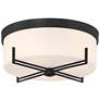 2_Possini Euro Henning 15 1/2" Wide Black Ceiling Light with White Shade