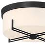 3_Possini Euro Henning 15 1/2" Wide Black Ceiling Light with White Shade more views