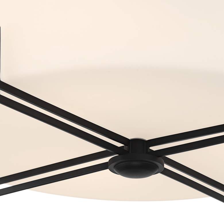 Image 4 Possini Euro Henning 15 1/2" Wide Black Ceiling Light with White Shade more views