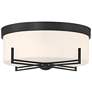 5_Possini Euro Henning 15 1/2" Wide Black Ceiling Light with White Shade more views
