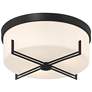7_Possini Euro Henning 15 1/2" Wide Black Ceiling Light with White Shade more views