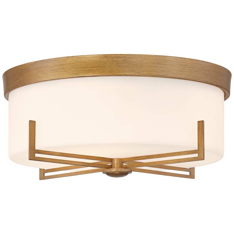 Image 5 Possini Euro Henning 15 1/2" Wide Gold Ceiling Light with White Shade more views