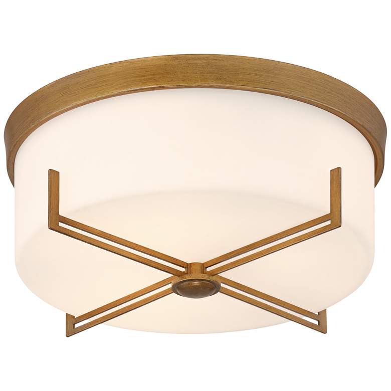 Image 7 Possini Euro Henning 15 1/2" Wide Gold Ceiling Light with White Shade more views