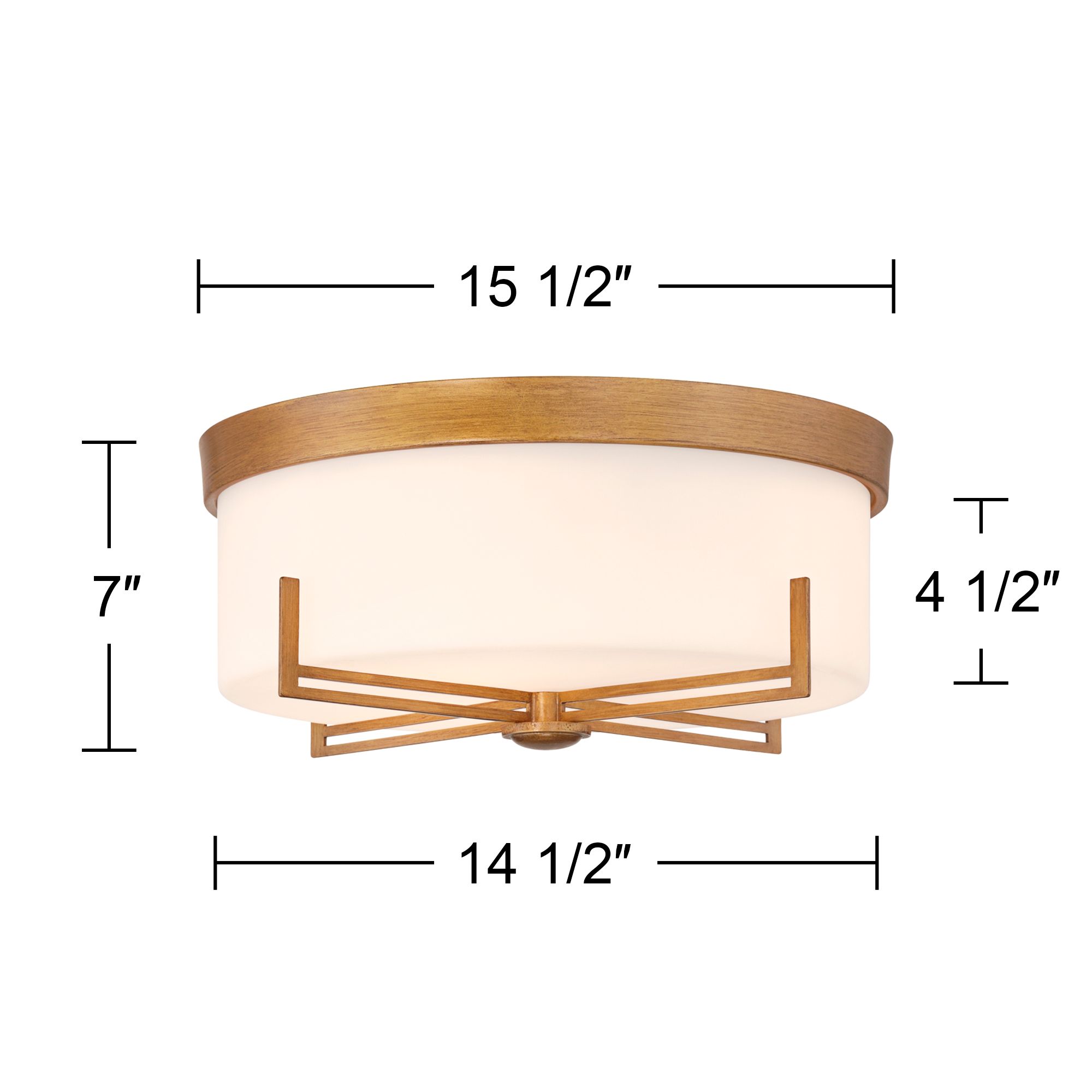 Possini Euro Henning 15 1/2" Wide Gold Ceiling Light with White Shade