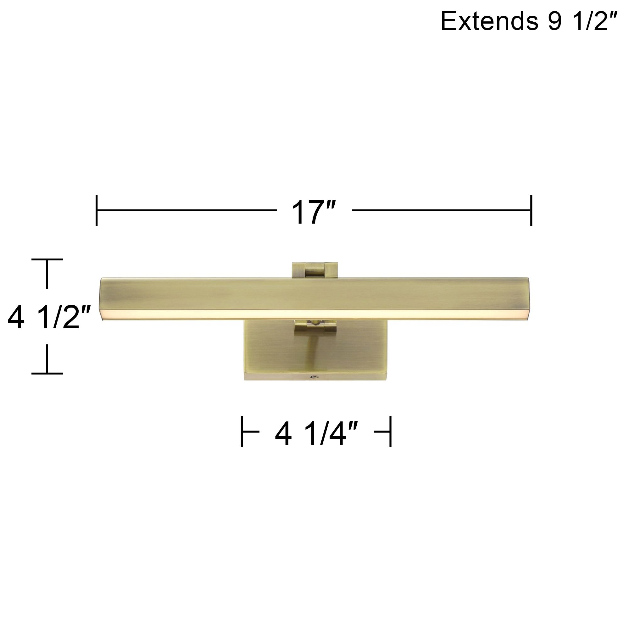 Possini Euro Henry 17" Wide Antique Brass LED Picture Light