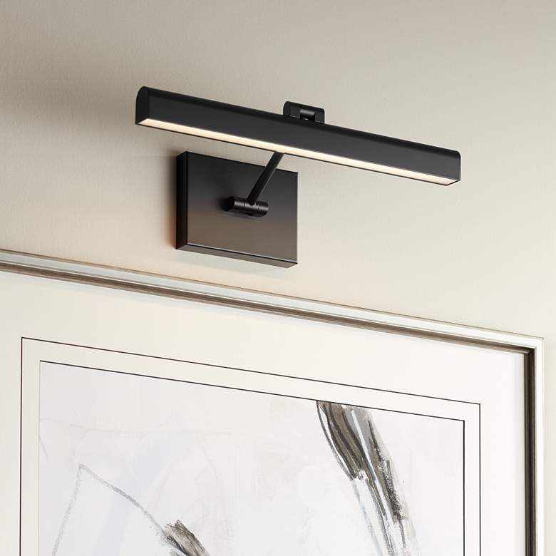 Image 1 Possini Euro Henry 17" Wide Modern Black LED Picture Light