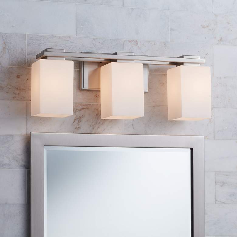 Image 1 Possini Euro Henry 21" Wide Brushed Nickel 3-Light Bath Light