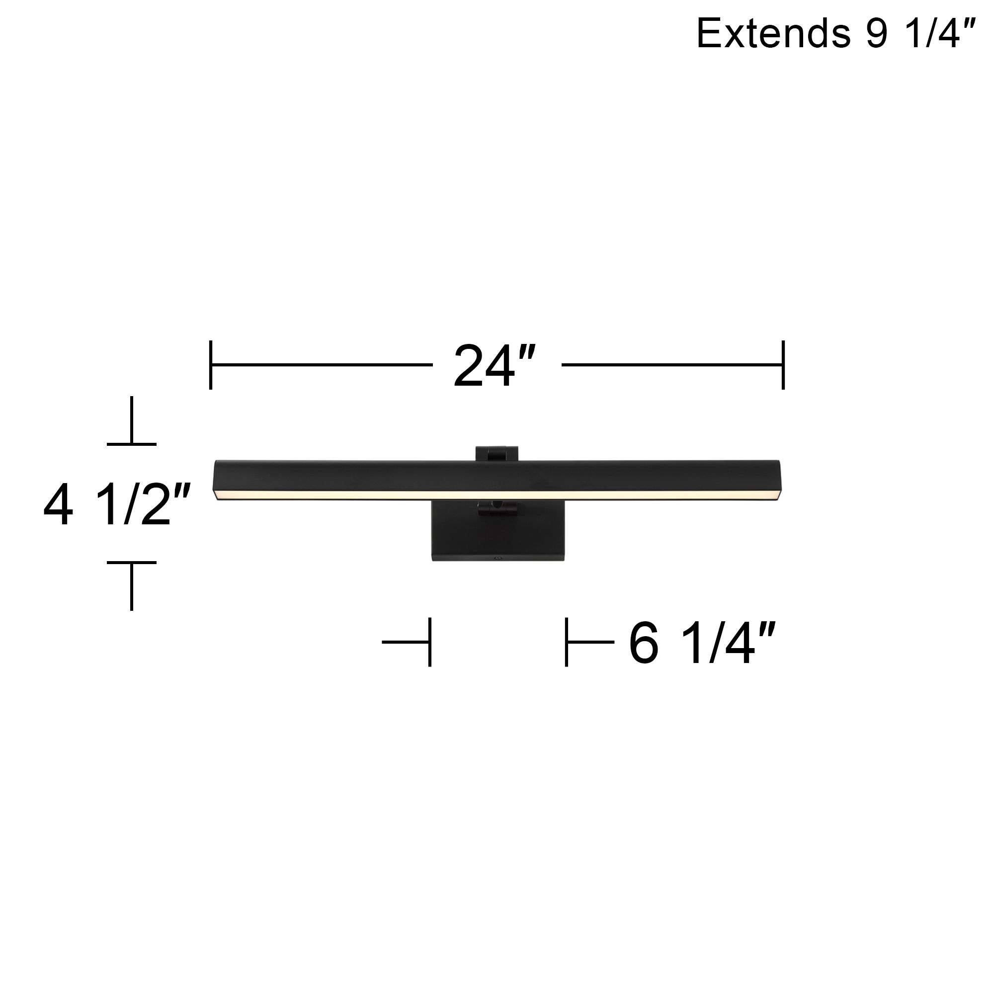 Possini Euro Henry 24" Wide Black LED Picture Light