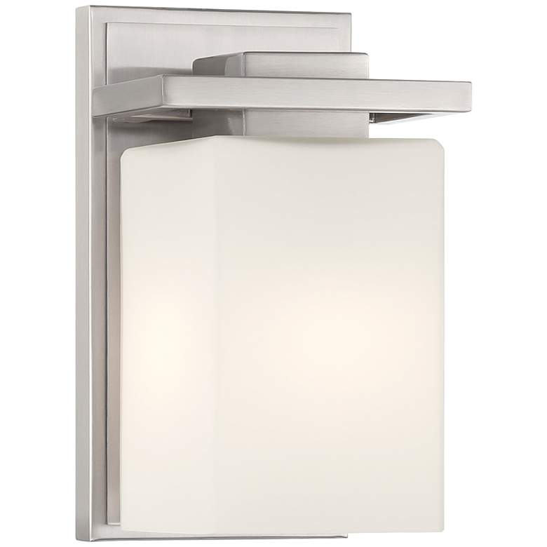Image 1 Possini Euro Henry 8 1/2 inch High Brushed Nickel Wall Sconce