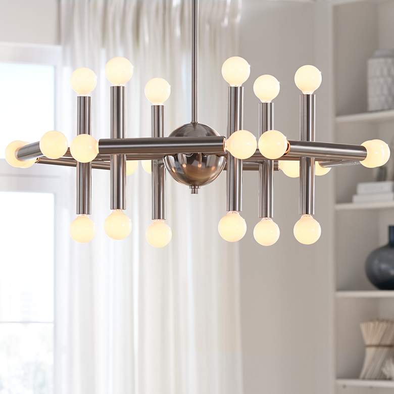 Image 1 Possini Euro Hera 26" Wide Brushed Nickel Chandelier