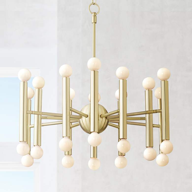 Image 1 Possini Euro Hera 26" Wide Satin Brass Chandelier