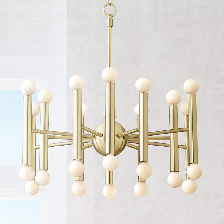 Image 1 Possini Euro Hera 26 inch Wide Satin Brass Chandelier