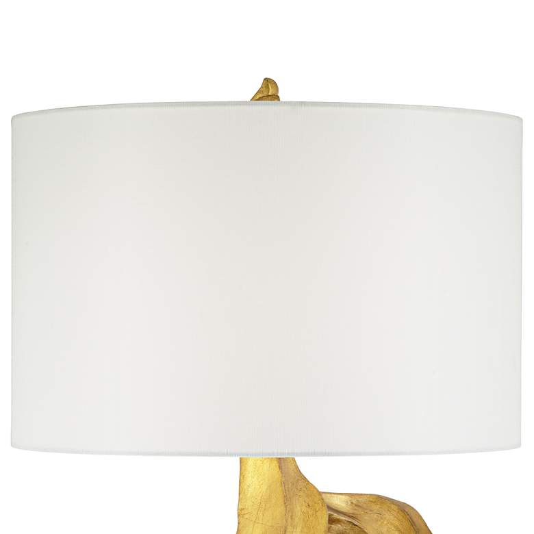 Image 4 Possini Euro Hera 31 inch Gold Leaf and Marble Modern Table Lamp more views