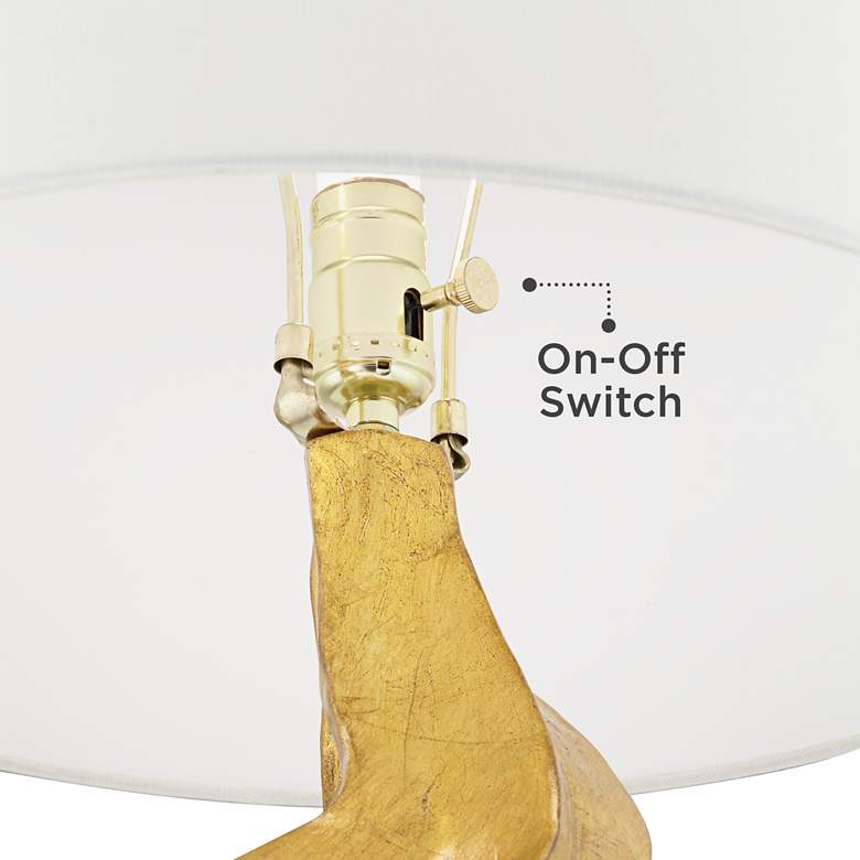 Image 5 Possini Euro Hera 31" Gold Leaf and Marble Modern Table Lamp more views
