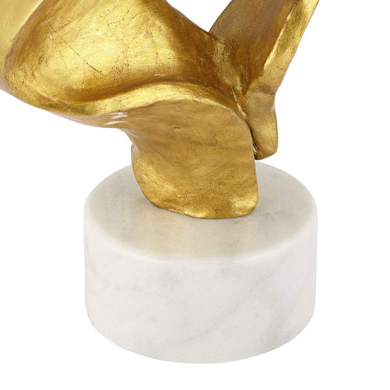 Image 7 Possini Euro Hera 31" Gold Leaf and Marble Modern Table Lamp more views