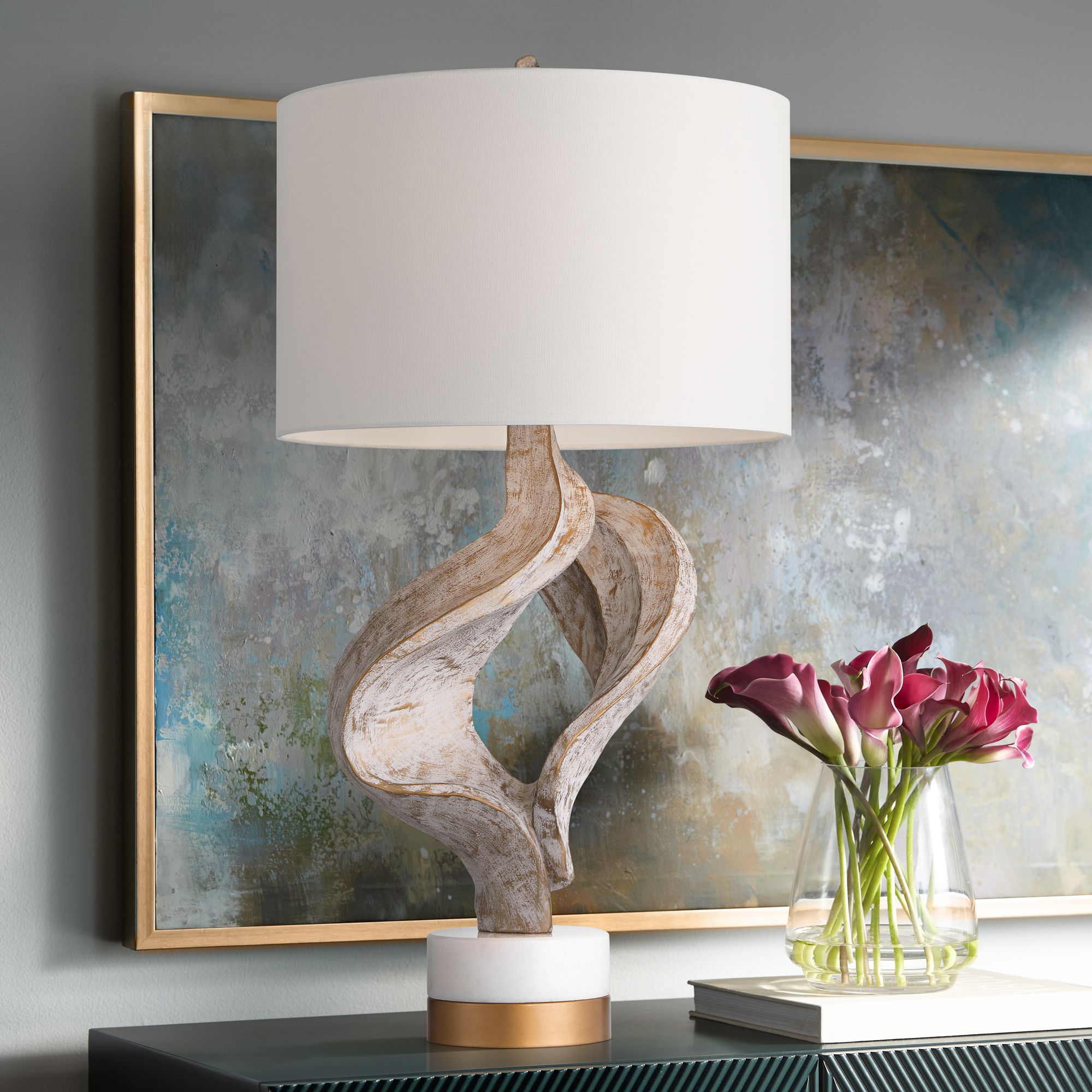 Watch A Video About the Possini Euro Hera Modern Sculpture USB Table Lamp