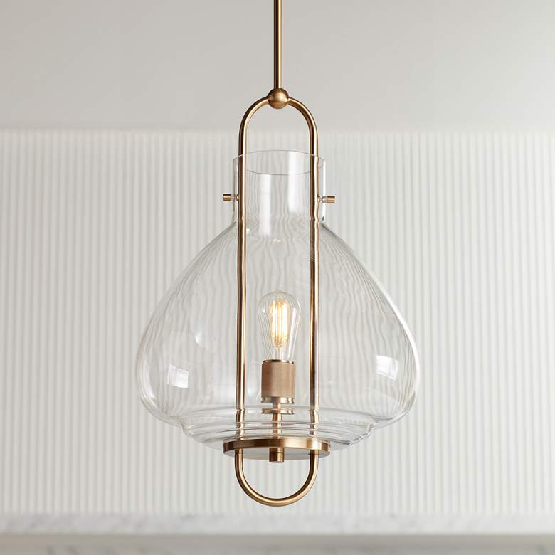 Image 1 Possini Euro Hermine 15" Wide Soft Gold Pendant Light