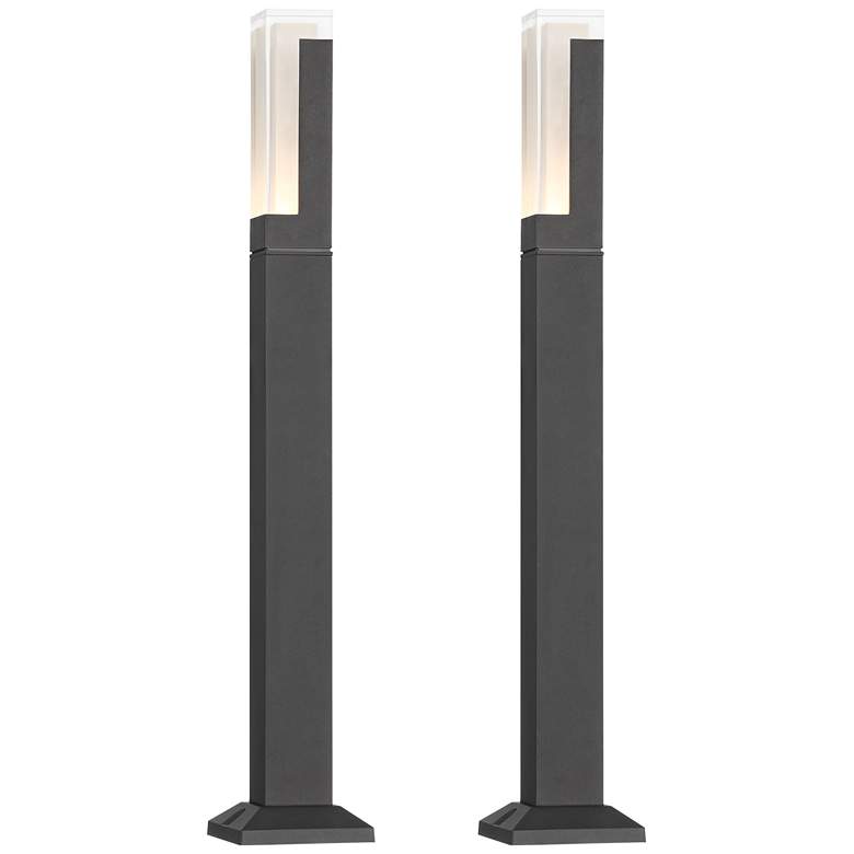 Image 1 Possini Euro Hestia 23 1/2"H Black Low Voltage LED Path Light Set of 2