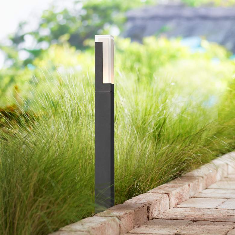Image 1 Possini Euro Hestia 23 1/2"H Textured Black Low Voltage LED Path Light