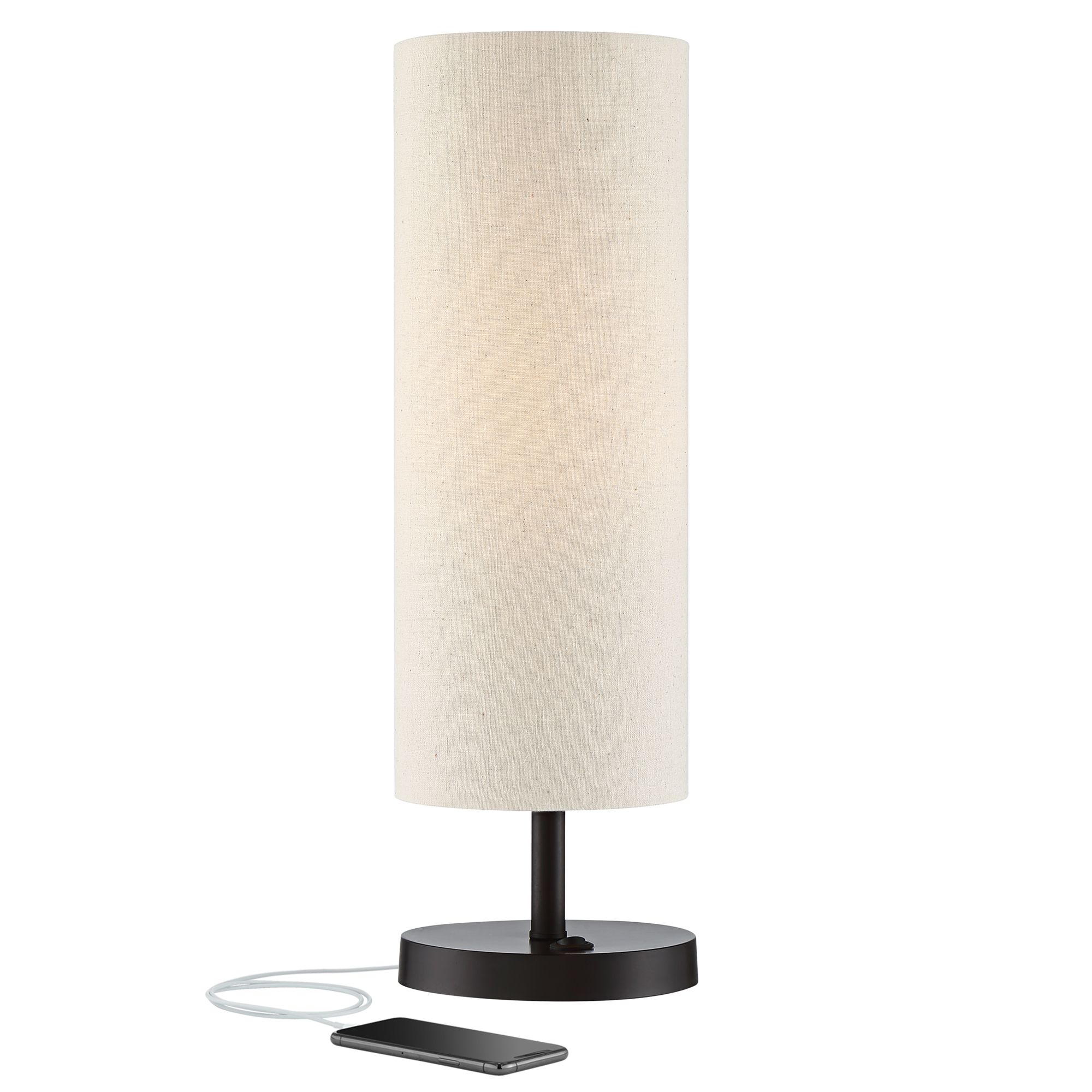 Image 2 Possini Euro Heyburn 20" High Bronze Outlet and USB Table Lamp