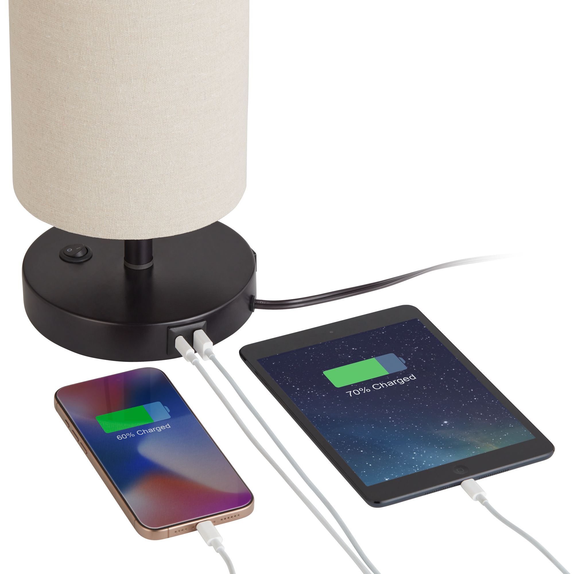 Image 3 Possini Euro Heyburn 20" High Bronze Outlet and USB Table Lamp more views