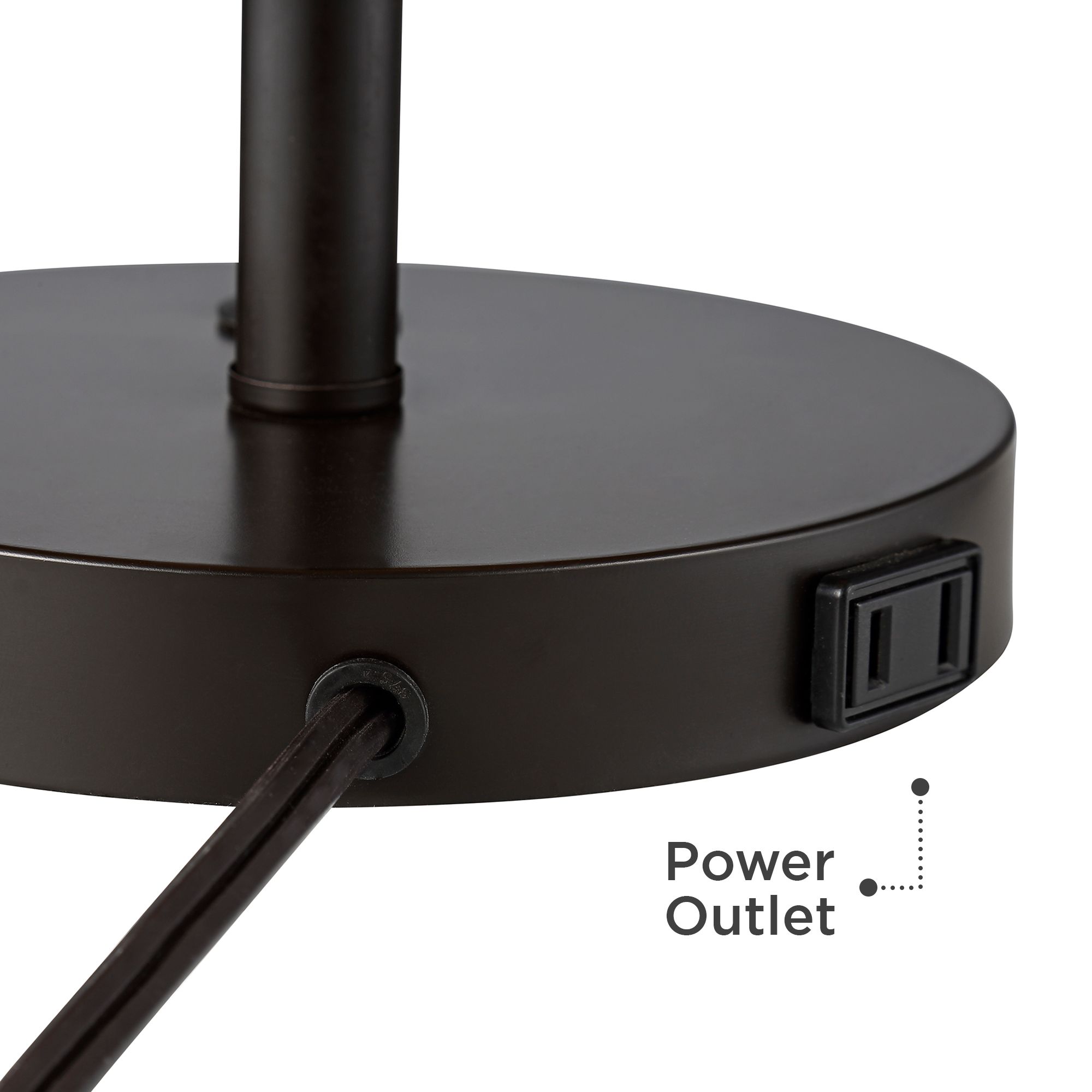Image 6 Possini Euro Heyburn 20" High Bronze Outlet and USB Table Lamp more views