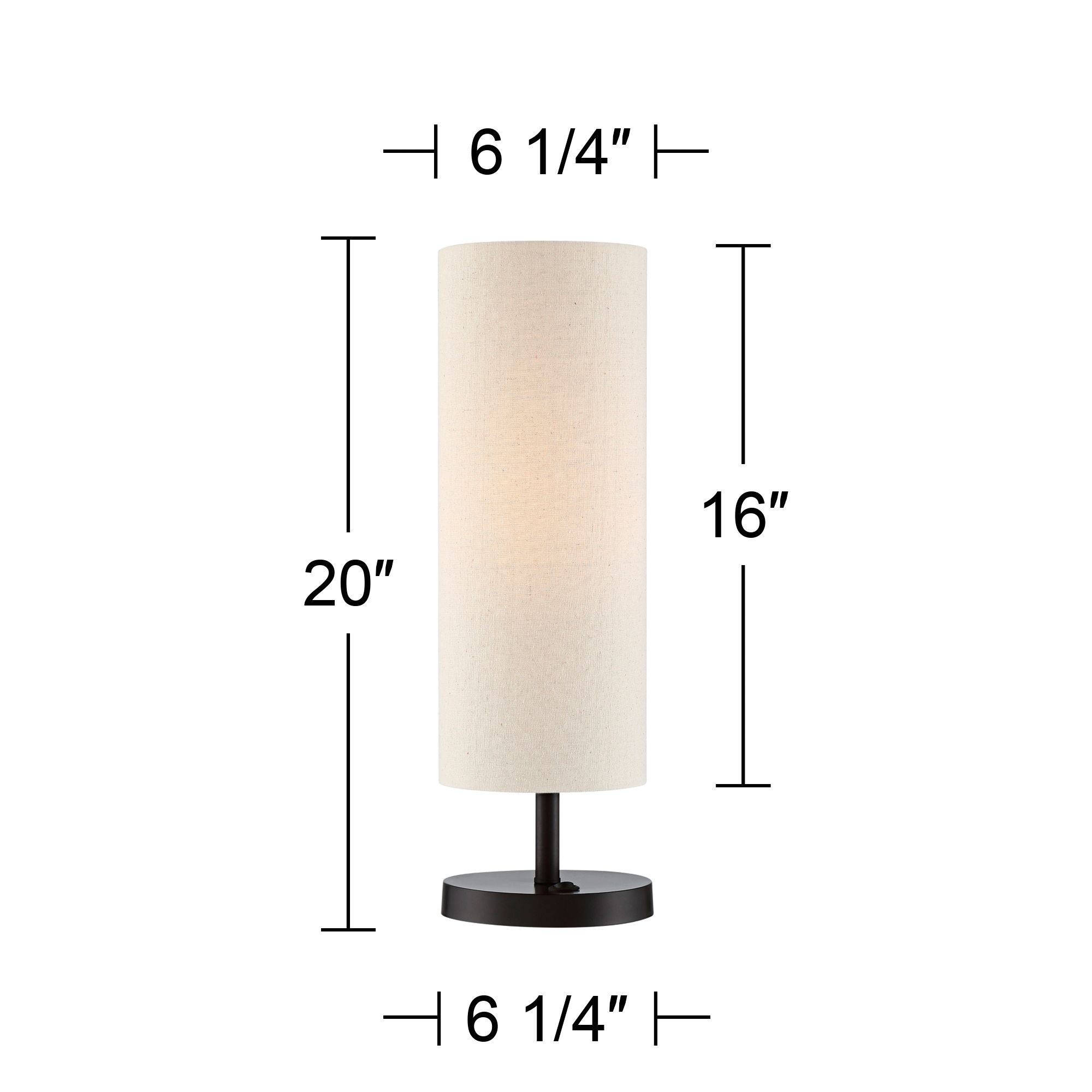 Possini Euro Heyburn 20" High Bronze Outlet and USB Table Lamp